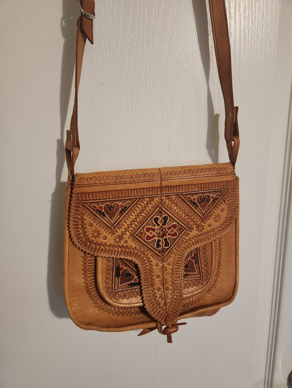 Handcrafted Moroccan Leather Crossbody Purse